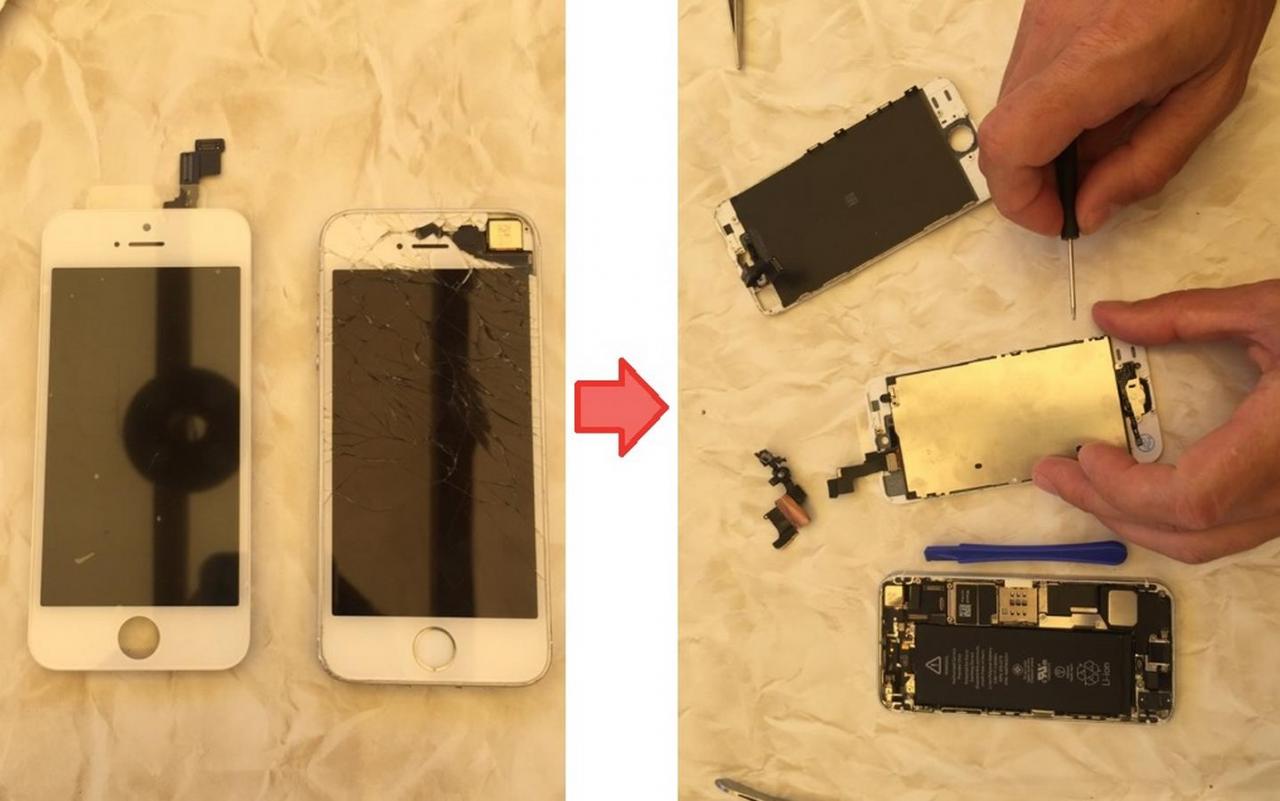 Remplacement vitre iphone 5S