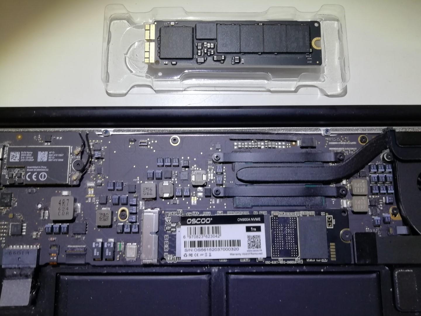 MacBook SSD 128 et SSD 1000 Go zoom